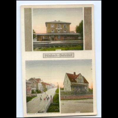 XX10474-8759/ Hösbach Bahnhof Schule AK ca.1920