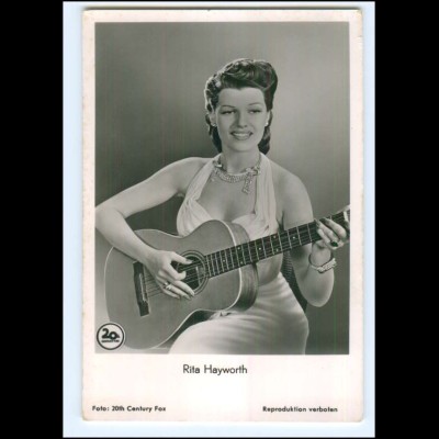 S2458/ Rita Hayworth mit Gitarre Rüdel Foto AK ca.1960