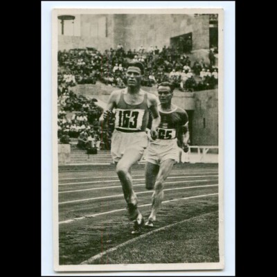 XX11109/ Olympiade 1936 Berlin 5000 m-Lauf Höcktert + Läthinen Finnland Foto AK