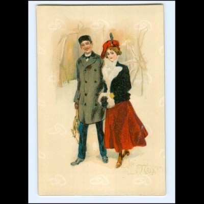XX11977/ Ja oder Nein ! junges Paar schöne Lito Künstler AK ca.1900