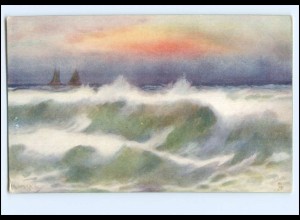 Y18062/ What are the wild Waves saying? Wellen Meer ca.1912 