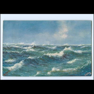 Y18068/ What are the wild Waves saying? Wellen Meer ca.1912 