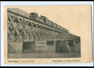 Y18559/ Warschau Warszawa Eisenbahnbrücke Weichsel-Brücke AK Polen 1915
