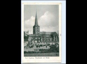 XX12383/ Bad Segeberg Marktplatz mit Kirche ca.1940 AK