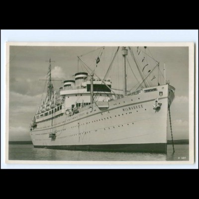 XX12888/ Dampfer Milwaukee HAPAG Foto AK 1938