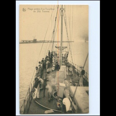XX13359/ Ligue Maritime Belge Belgien - Torpilleur AK ca.1915