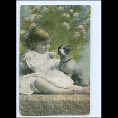 Y19875/ Mädchen mit Hund 1907