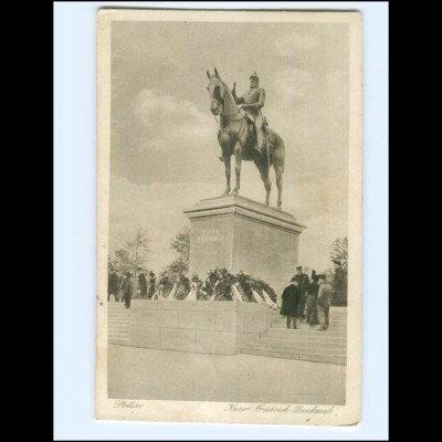V1816/ Stettin Kaiser Friedrich-Denkmal AK 1920 Pommern