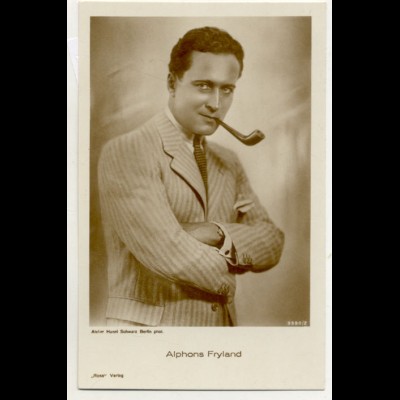 T1185/ Rauchen Schauspieler Alphons Fryland raucht Pfeife Ross Foto AK ca.1935