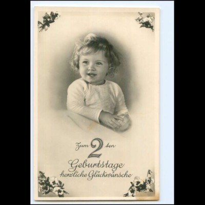 Y24416/ 2. Geburtstag Kinder Baby Foto AK 50er Jahre