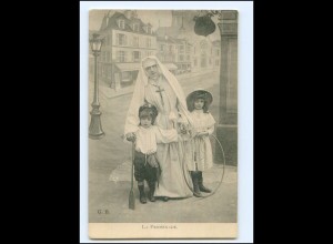 Y25136/ La Promenade Kinder und Nonne AK ca.1910