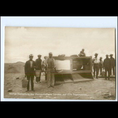 S3655/ Südafrika Bearbeitung diamanthaltiger Sand Trinks-Bildkarte ca.1925
