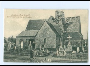 MM0713/ Violaines zerschossene Kirche Frankreich 1. Weltkrieg AK ca.1915
