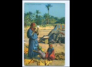Y25920/ Fileuse Indigene Frau und Kinder AK Ägypten ? ca.1920