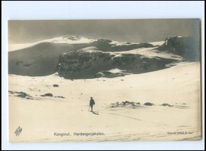 MM1147/ Kongsnut Hardangerjokelen Norwegen Foto AK Skifahren ca.1925