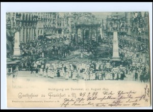 Y27076/ Frankfurt M. Goethefeier 1899 Huldigung am Denkmal AK 