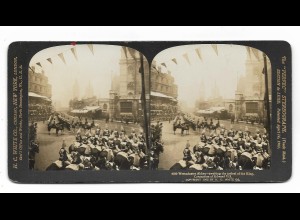 Y24210/ Stereofoto Westminster Abbey Ankunft des König Edward II. Foto 1902