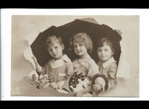 Y24855/ Neujahr Kinder Foto Fontomontage AK 1920