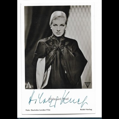 XX17168/ Hildegard Knef Original Autogramm Unterschrift Rüdel AK ca.1960
