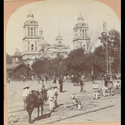 XX17230/ Stereofoto The Cathedral Mexico Foto 1900