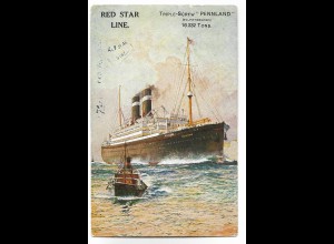 XX17273/ Red Star Line Steamer Dampfer Pennland 1927 in New York eingetroffen AK