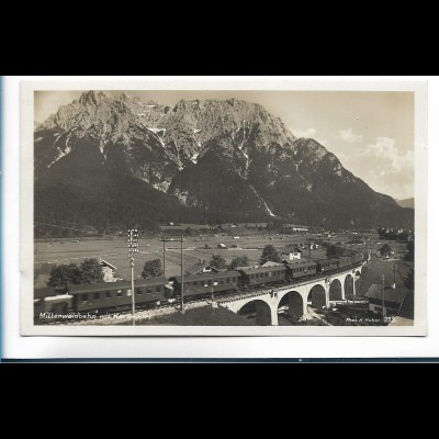 MM0841/ Mittenwaldbahn mit Karwendel Tirol Foto AK ca.1930 Eisenbahn 