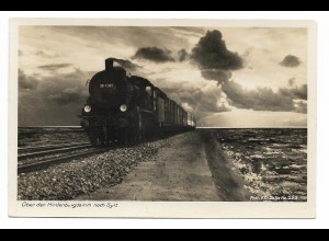 XX17879/ Hindenburgdamm Sylt Eisenbahn Lokomotive Foto AK 