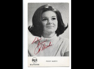 Y25440/ Peggy March RCA Autogrammkarte Faksimile