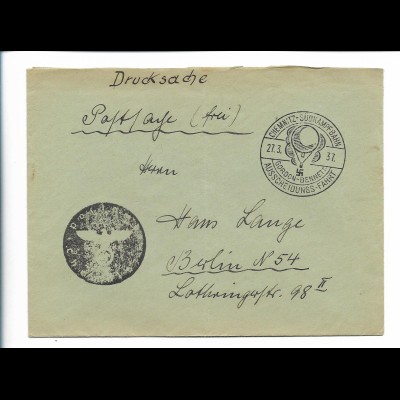 C5180/ Brief Postsache Stempel: Chemnitz Gordon-Bennett Ausscheidungs-Fahrt 1937