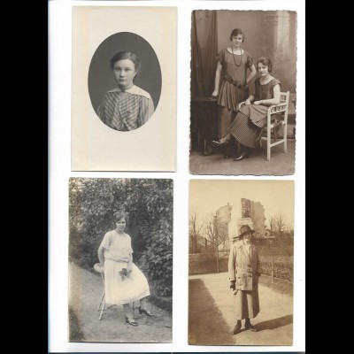 Y25899/ 4 x Foto AK junge Frauen ca.1920-30