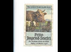 Y26448/ Reklamemarke Petto-Jugend-Stiefel Schuhe ca.1912