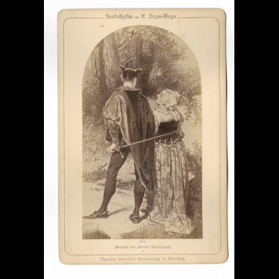 C5224/ Kabinettfoto Faust-Cyclus Mephisto und Martha Verlag: Stroefer 1878