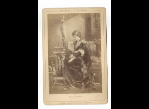 C5226/ Kabinettfoto Faust-Cyclus Gretchen am Spinnrad Verlag: Stroefer 1878