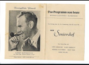 Y26863/ Kino Regina Lichtspiele Blankenese Programm 1946 "Der Seniorchef" 