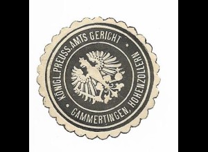 Y27432/ Siegelmarke Gammertingen König. Preuss. Amts-Gericht Hohenzollern