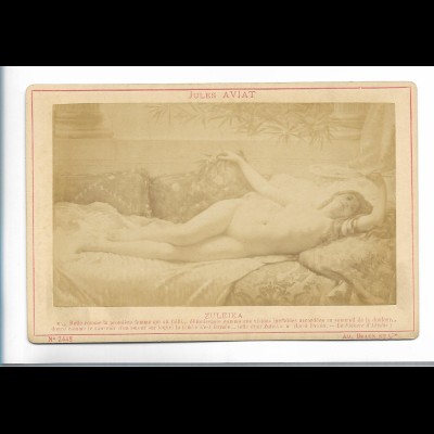 Y27537/ Kabinettfoto Ad. Braun Frau nackt Erotik Jules Aviat - Zuleika ca.1890 