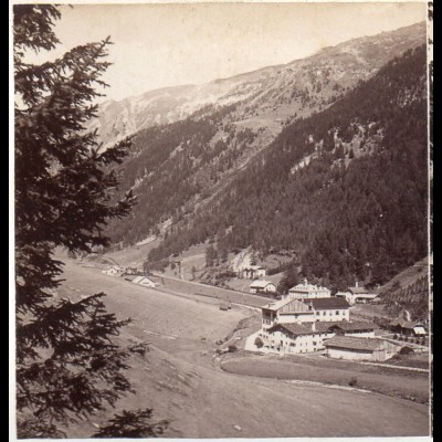 AK-0017/ Brennerbad Tirol Italien Stereofoto ca.1885 Fotograf Alois Beer