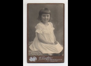 Y11052/ CDV Foto kleines Kind Mädchen Atelier E. Zenker, Minden ca.1910