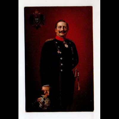 U4806/ Kaiser Wilhelm in Uniform mit Pickelhaube Verlag: Stengel Litho AK 
