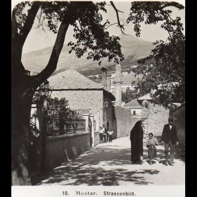 AK-0801/ Mostar Straßenbild Bosnien Stereofoto 1909