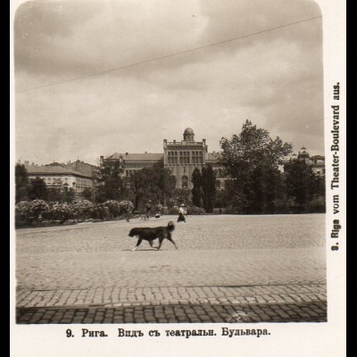 AK-2271/ Riga vom Theater-Boulevard aus Lettland NPG Stereofoto ca.1905