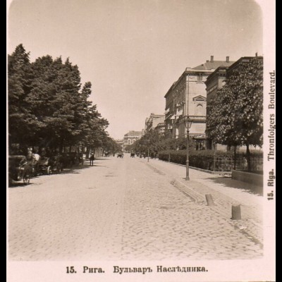 AK-2273/ Riga Thronfolgers Boulevard Lettland NPG Stereofoto ca.1905