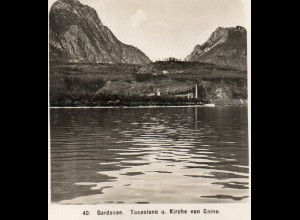 AK-2288/ Toseolano u. Kiche v. Gaino Gardasee Italien NPG Stereofoto ca.1910