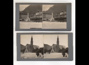 AK-2366/ 2 x Bozen Südtirol Italien Stereofoto ca.1905 