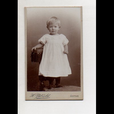 Y13278/ CDV Foto kleines Mädchen, Kind Foto H. Pätzold, Gotha ca.1890