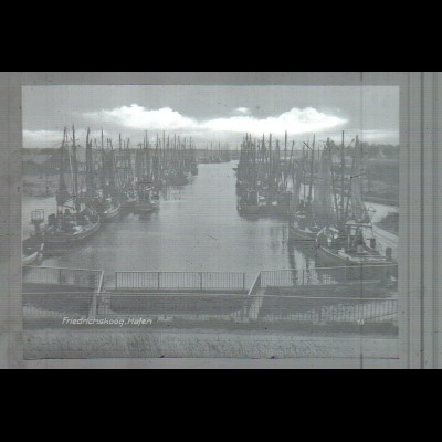 Neg5277/ Friedrichskoog Hafen Fischerboote altes Negativ 60er Jahre