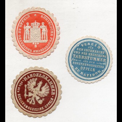 Y14803/ 3 x Siegelmarke Oppeln Schlesien ca.1905-10