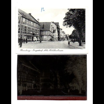 Y14872/ Hamburg Bergedorf Alte Holstenstraße AK + Negativ ca.1955