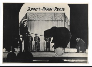 C3790/ Jonny`s Bären-Revue Dressur Zirkus Pressfoto ca. 1955 
