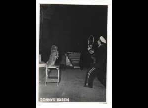 C4736/ Johnny`s Bären Hund Dackel Dressur Zirkus Foto 23 x16 cm 40/50er Jahre